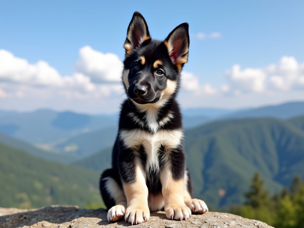 german shepherd panda puppy