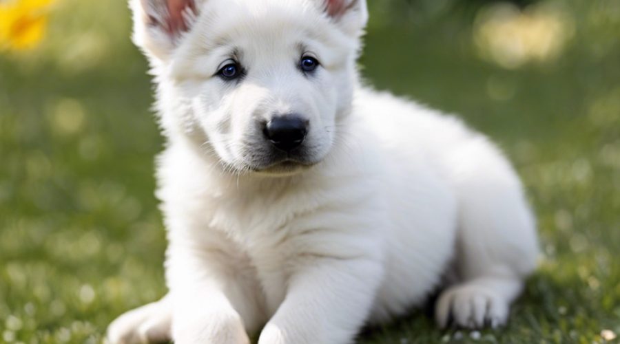 cute white german shepherd puppy