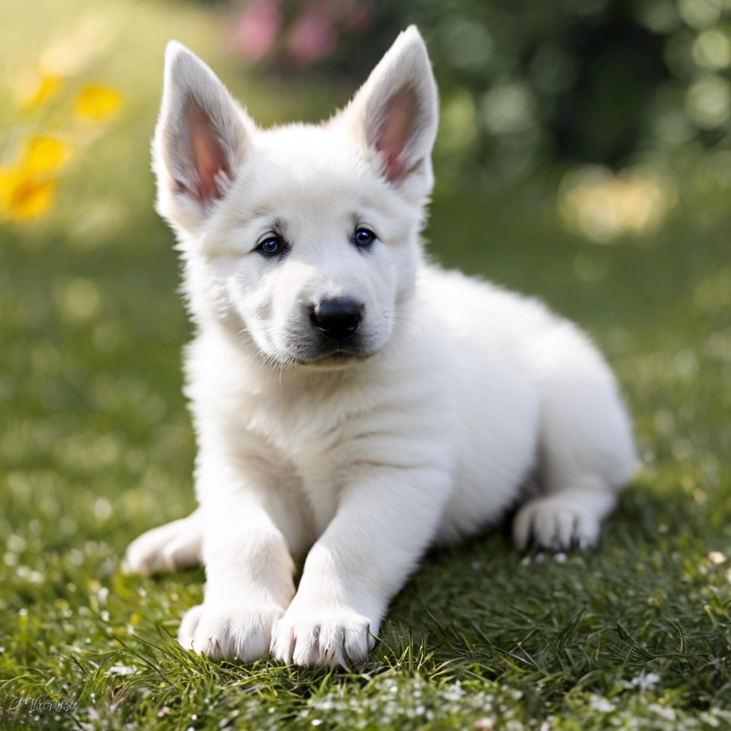 cute white german shepherd puppy