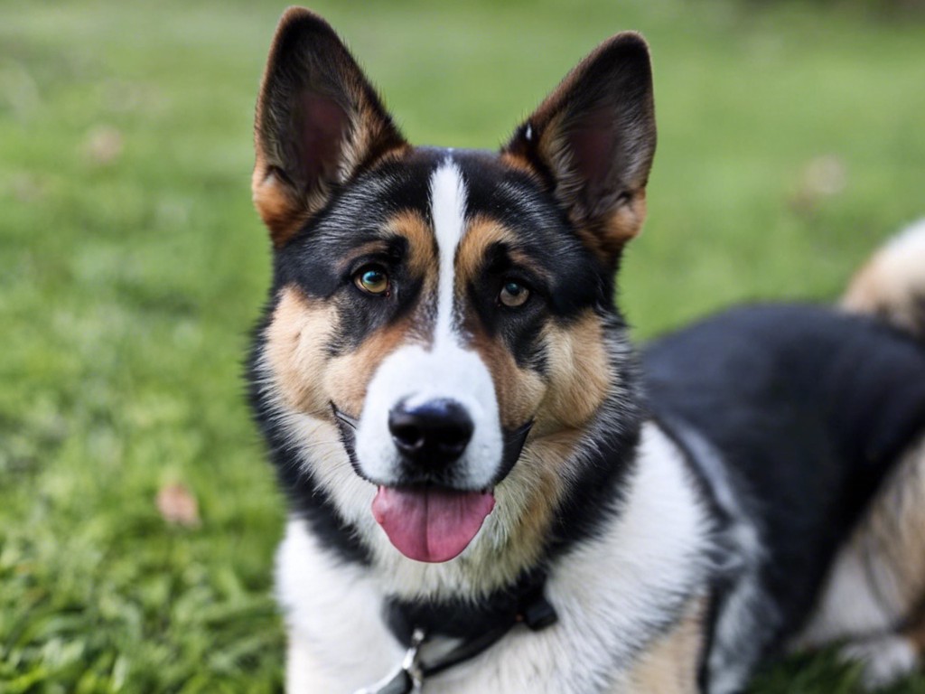 gerberian shepsky puppy smiling