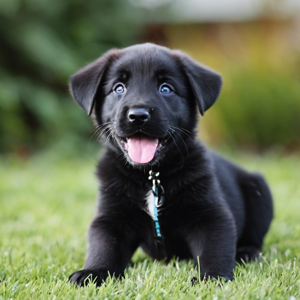 happy german shepherd black lab mix puppies