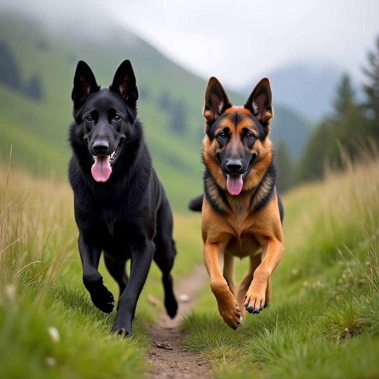 black and sable german shepherd males