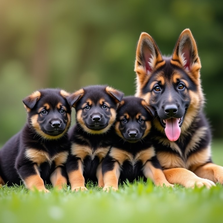 three of our black german shepherd puppies
