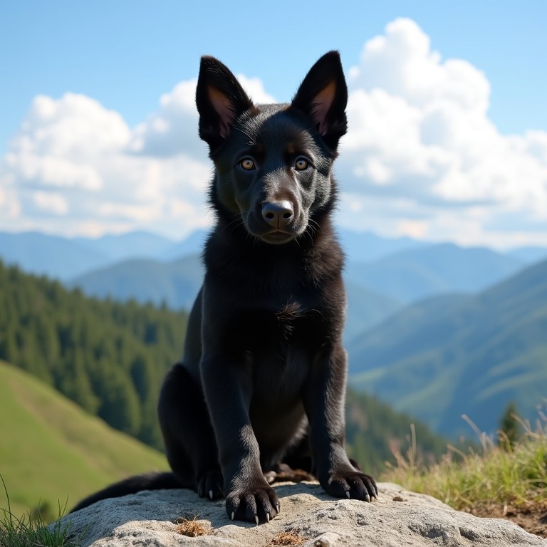 german shepherd puppy black