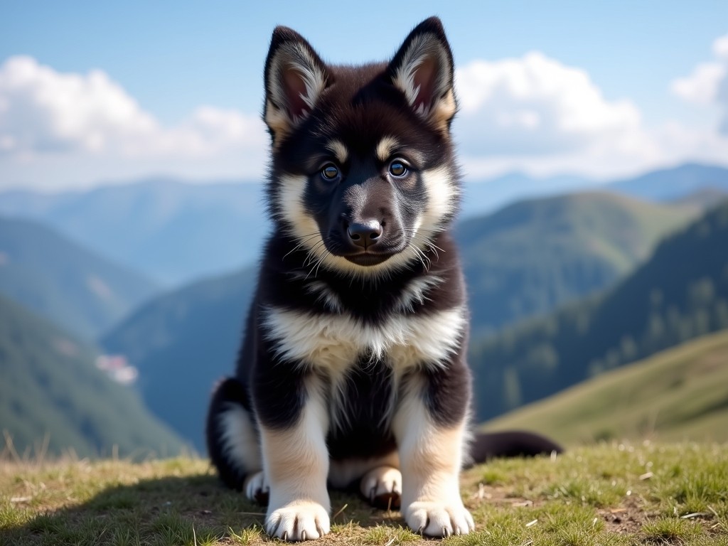 panda colored german shepherd puppy